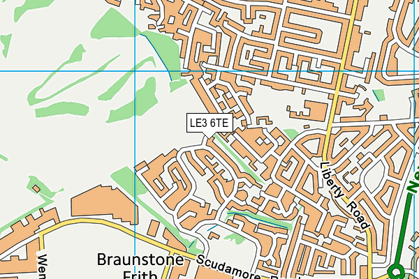 LE3 6TE map - OS VectorMap District (Ordnance Survey)