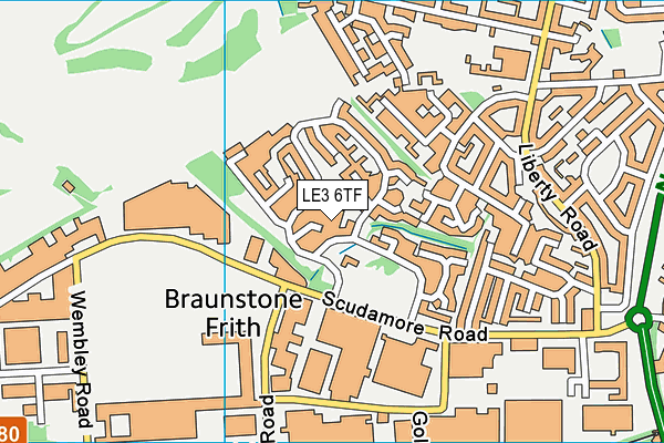 LE3 6TF map - OS VectorMap District (Ordnance Survey)