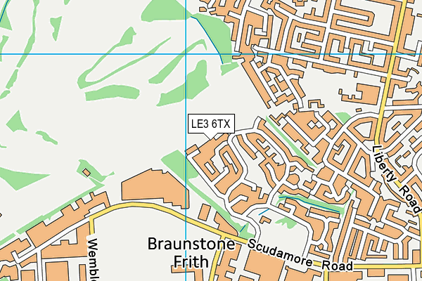 LE3 6TX map - OS VectorMap District (Ordnance Survey)