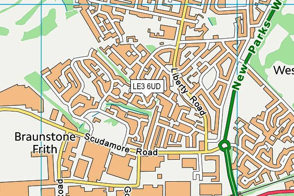 LE3 6UD map - OS VectorMap District (Ordnance Survey)