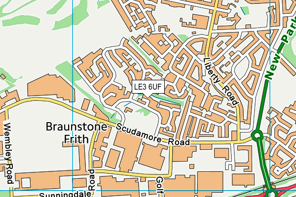 LE3 6UF map - OS VectorMap District (Ordnance Survey)