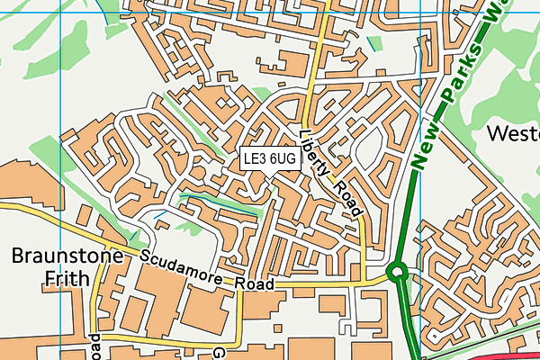 LE3 6UG map - OS VectorMap District (Ordnance Survey)