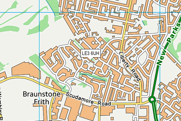 LE3 6UH map - OS VectorMap District (Ordnance Survey)