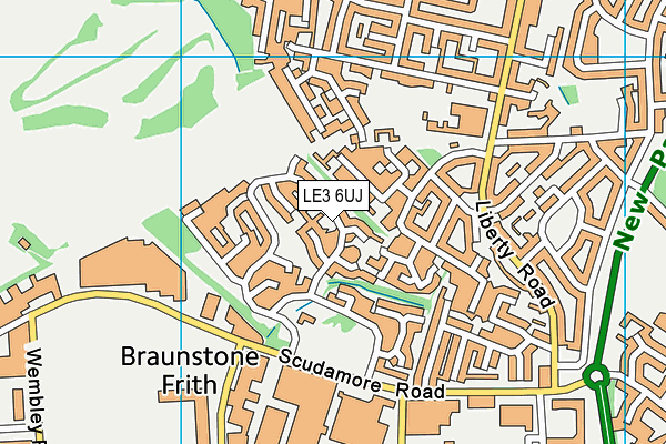 LE3 6UJ map - OS VectorMap District (Ordnance Survey)