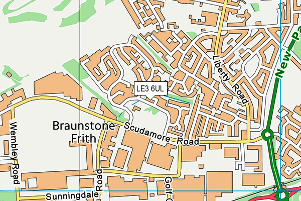 LE3 6UL map - OS VectorMap District (Ordnance Survey)