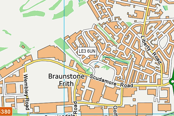 LE3 6UN map - OS VectorMap District (Ordnance Survey)