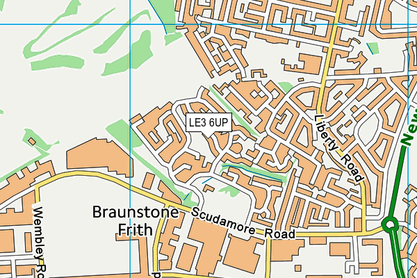 LE3 6UP map - OS VectorMap District (Ordnance Survey)