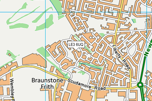 LE3 6UQ map - OS VectorMap District (Ordnance Survey)