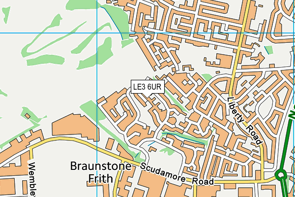 LE3 6UR map - OS VectorMap District (Ordnance Survey)