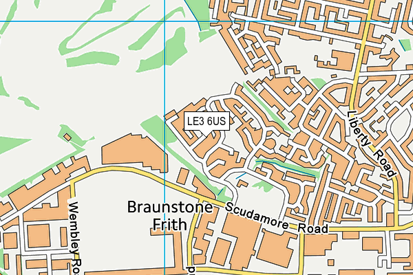 LE3 6US map - OS VectorMap District (Ordnance Survey)