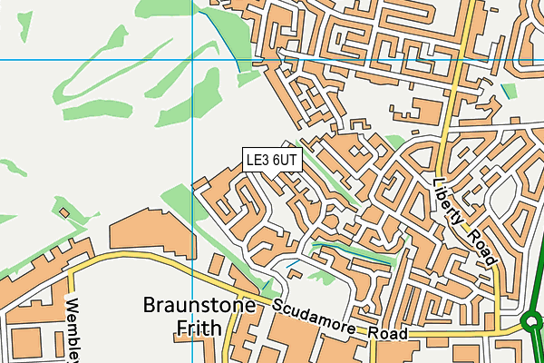 LE3 6UT map - OS VectorMap District (Ordnance Survey)