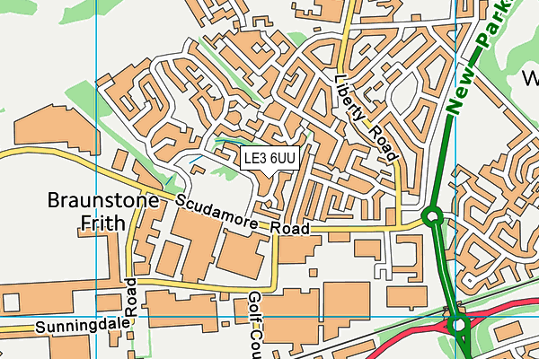 LE3 6UU map - OS VectorMap District (Ordnance Survey)