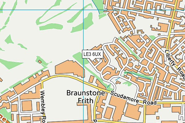 LE3 6UX map - OS VectorMap District (Ordnance Survey)