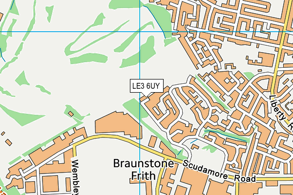 LE3 6UY map - OS VectorMap District (Ordnance Survey)