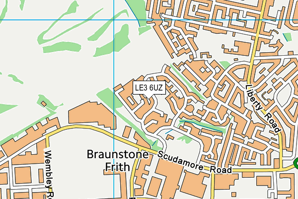 LE3 6UZ map - OS VectorMap District (Ordnance Survey)