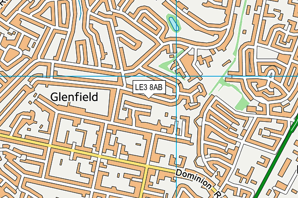 LE3 8AB map - OS VectorMap District (Ordnance Survey)