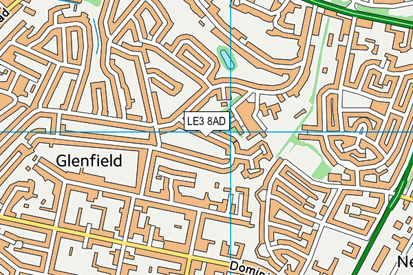 LE3 8AD map - OS VectorMap District (Ordnance Survey)