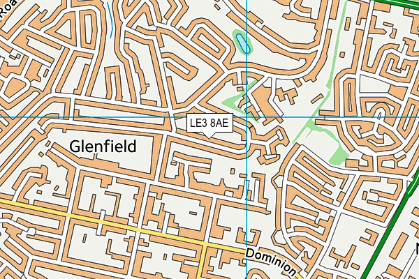 LE3 8AE map - OS VectorMap District (Ordnance Survey)