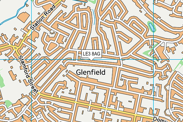 LE3 8AG map - OS VectorMap District (Ordnance Survey)