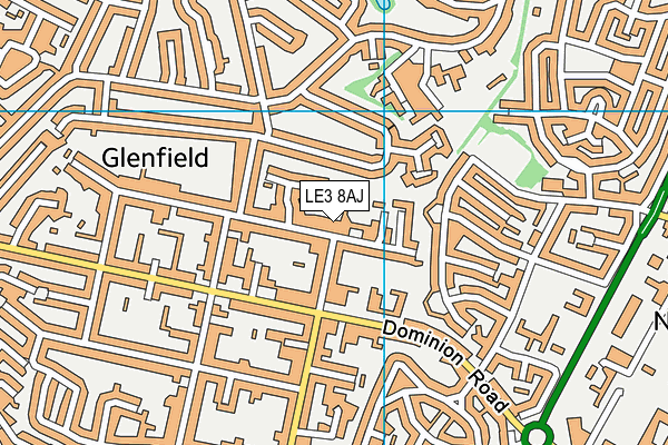 LE3 8AJ map - OS VectorMap District (Ordnance Survey)