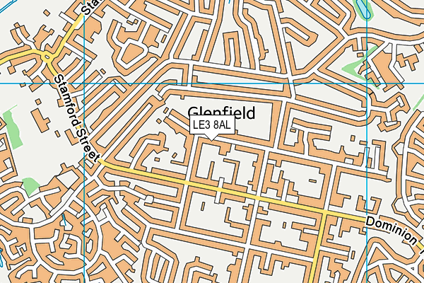 LE3 8AL map - OS VectorMap District (Ordnance Survey)