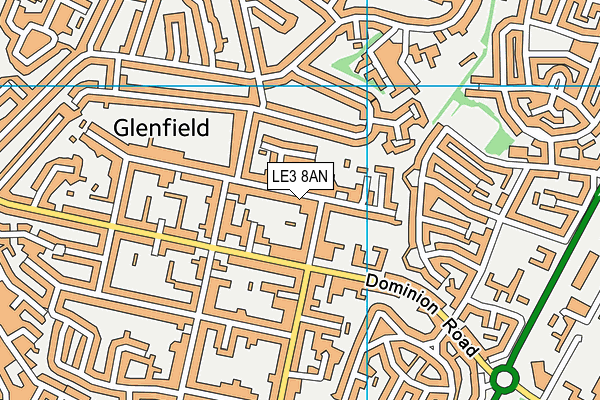 LE3 8AN map - OS VectorMap District (Ordnance Survey)