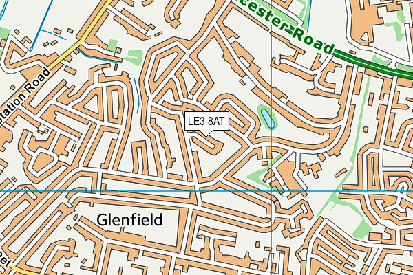 LE3 8AT map - OS VectorMap District (Ordnance Survey)