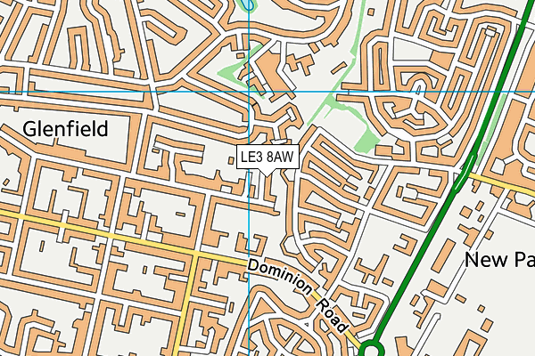 LE3 8AW map - OS VectorMap District (Ordnance Survey)