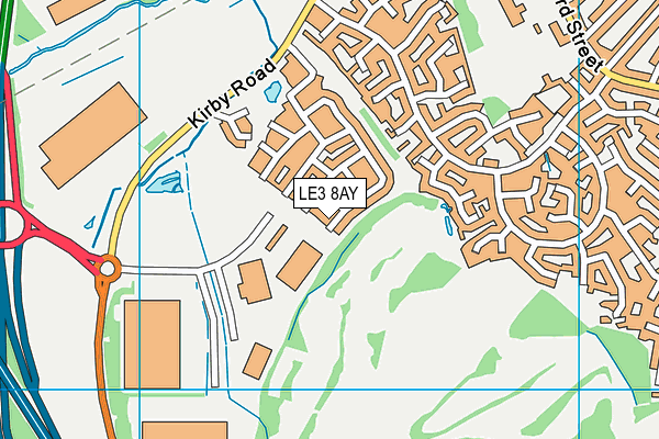 LE3 8AY map - OS VectorMap District (Ordnance Survey)