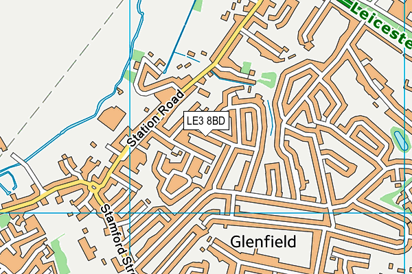 LE3 8BD map - OS VectorMap District (Ordnance Survey)