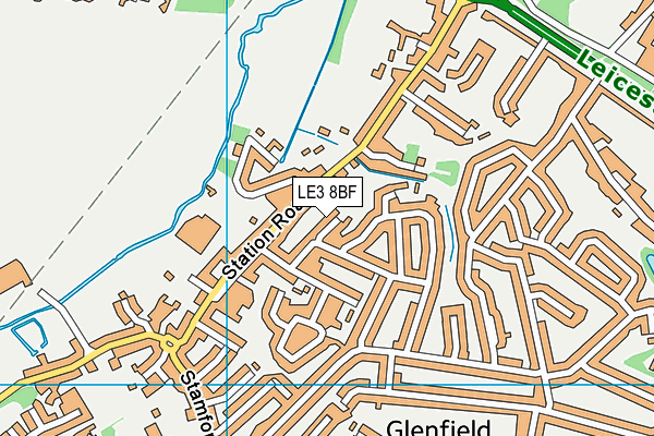 LE3 8BF map - OS VectorMap District (Ordnance Survey)