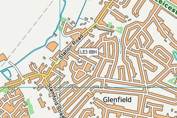 LE3 8BH map - OS VectorMap District (Ordnance Survey)