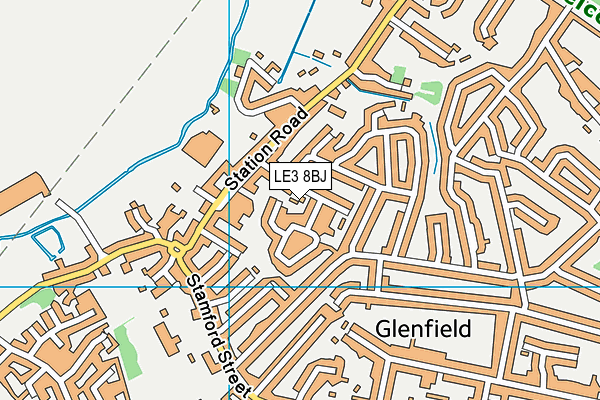 LE3 8BJ map - OS VectorMap District (Ordnance Survey)