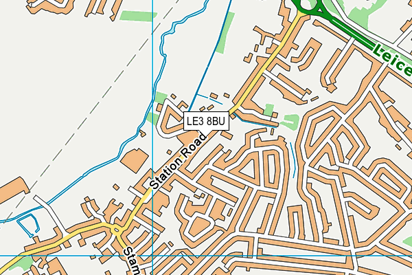 LE3 8BU map - OS VectorMap District (Ordnance Survey)