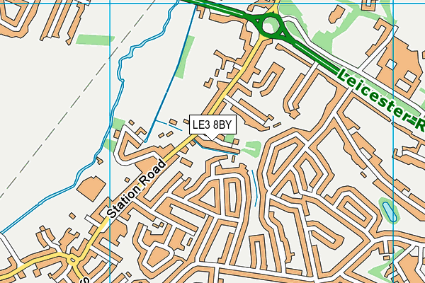 LE3 8BY map - OS VectorMap District (Ordnance Survey)