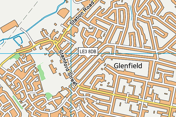 LE3 8DB map - OS VectorMap District (Ordnance Survey)