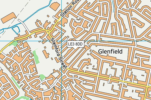 LE3 8DD map - OS VectorMap District (Ordnance Survey)