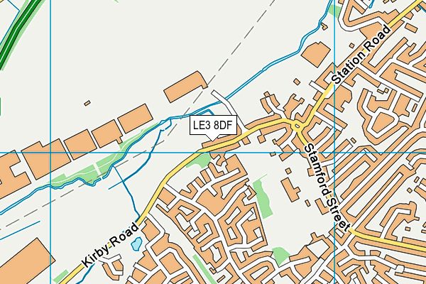 LE3 8DF map - OS VectorMap District (Ordnance Survey)