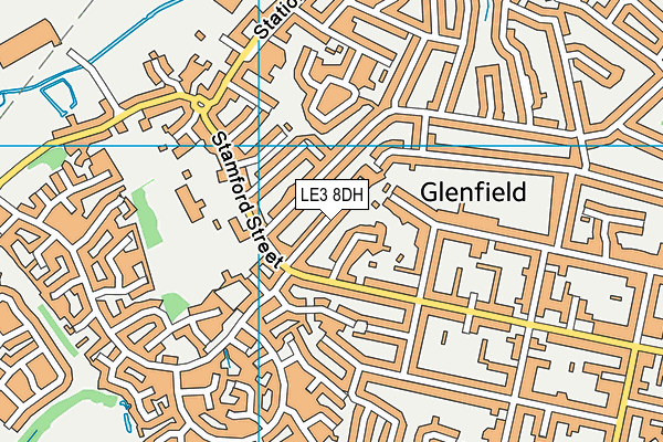 LE3 8DH map - OS VectorMap District (Ordnance Survey)