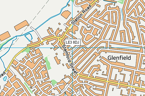 LE3 8DJ map - OS VectorMap District (Ordnance Survey)