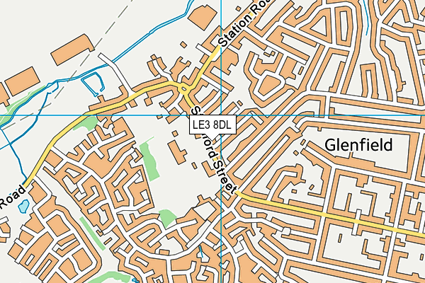 Glenfield Primary School map (LE3 8DL) - OS VectorMap District (Ordnance Survey)