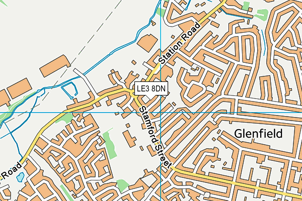 LE3 8DN map - OS VectorMap District (Ordnance Survey)