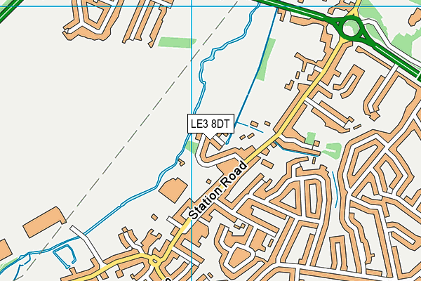 LE3 8DT map - OS VectorMap District (Ordnance Survey)