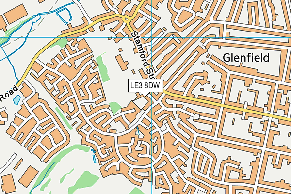 LE3 8DW map - OS VectorMap District (Ordnance Survey)