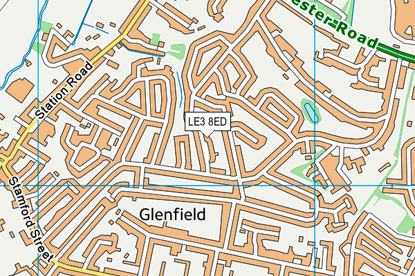 LE3 8ED map - OS VectorMap District (Ordnance Survey)