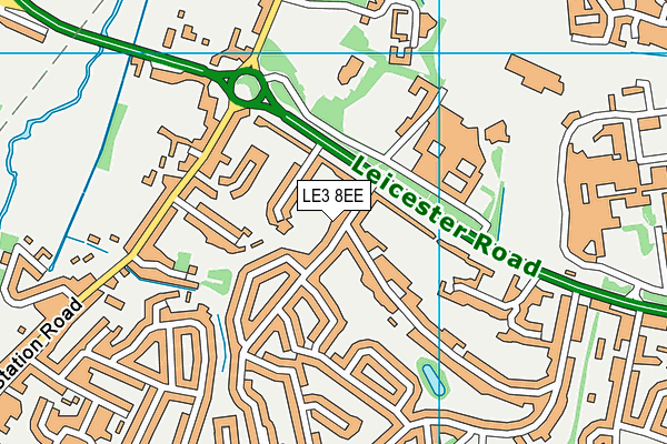 LE3 8EE map - OS VectorMap District (Ordnance Survey)