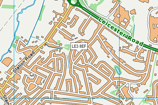 LE3 8EF map - OS VectorMap District (Ordnance Survey)