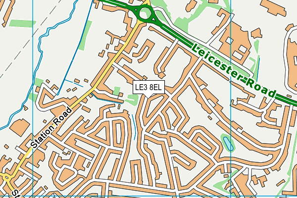 LE3 8EL map - OS VectorMap District (Ordnance Survey)