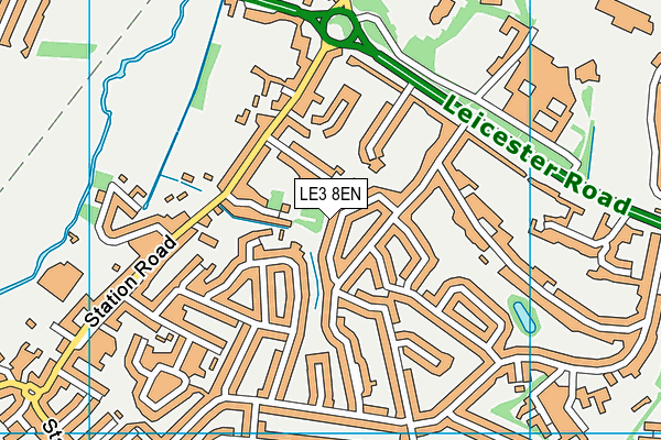 LE3 8EN map - OS VectorMap District (Ordnance Survey)