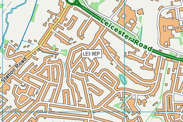 LE3 8EP map - OS VectorMap District (Ordnance Survey)